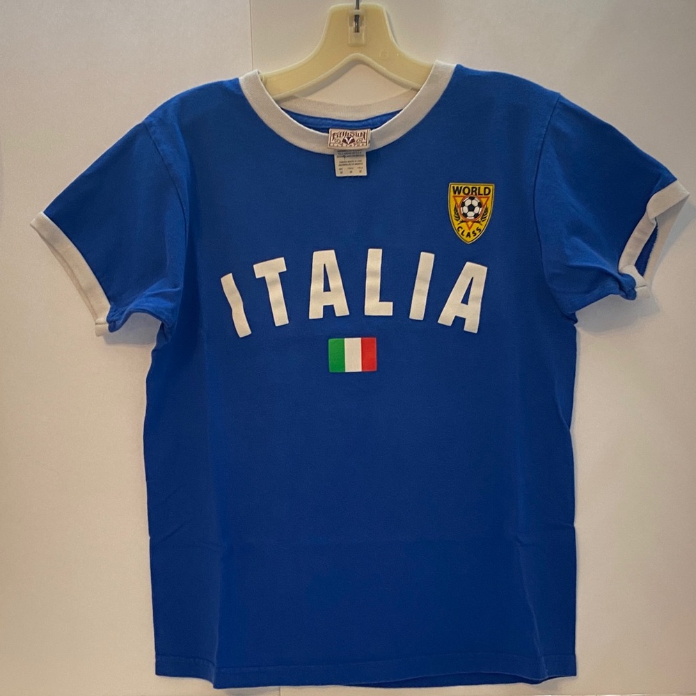 Fifth Sun Italia Flag Kids Blue and White T-Shirt M World Class